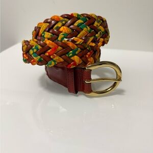 Escada Braided Belt with Gold Tone Buckle
